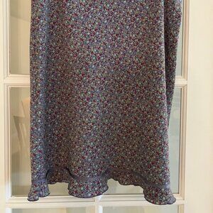 Purple floral knee-length skirt Express